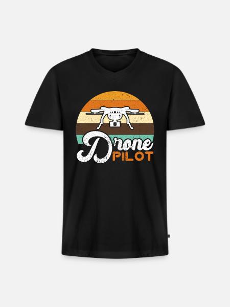 Drone Pilot - Men's Premium Organic V-Neck T-Shirt - black