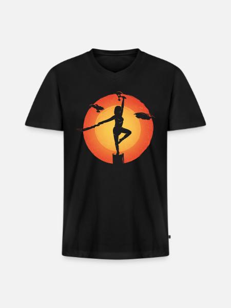 Serenity Kid - Men's Premium Organic V-Neck T-Shirt - black