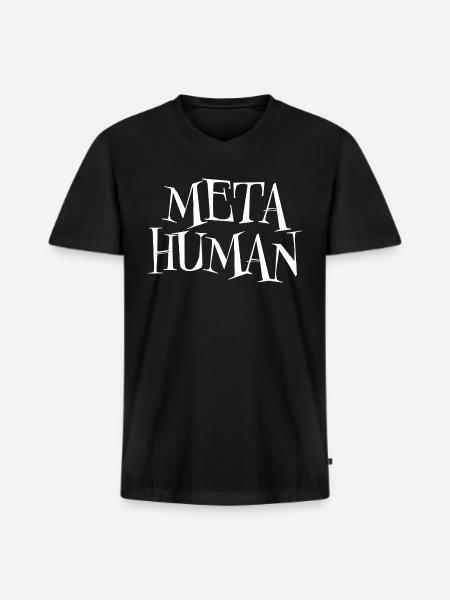 Meta Human - Men's Premium Organic V-Neck T-Shirt - black