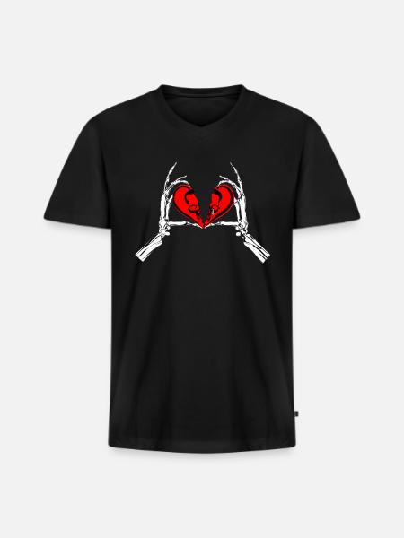 Broken heart - Men's Premium Organic V-Neck T-Shirt - black