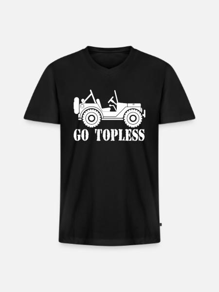 Go Topless - Men's Premium Organic V-Neck T-Shirt - black