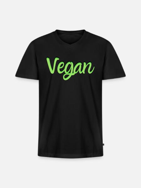 Vegan 1 1 - Men's Premium Organic V-Neck T-Shirt - black