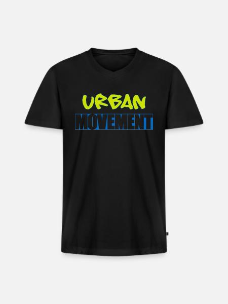 Urban Movement Neon Splash - Men's Premium Organic V-Neck T-Shirt - black