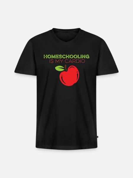 Homeschooling Is My Cardio - Men's Premium Organic V-Neck T-Shirt - black