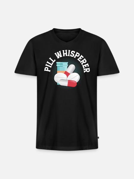 Pill Whisperer Pharmacist Pharmacy - Men's Premium Organic V-Neck T-Shirt - black