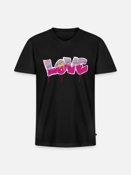 Love basic bubble - Men's Premium Organic V-Neck T-Shirt - black