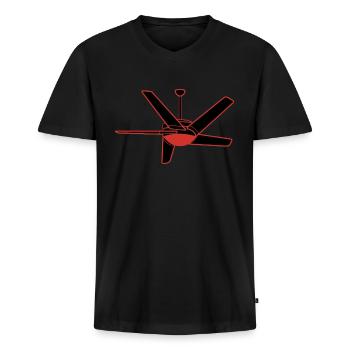 Ceiling Fan - Men's Premium Organic V-Neck T-Shirt - black - Front - AI Model Male 178 light (178cm)
