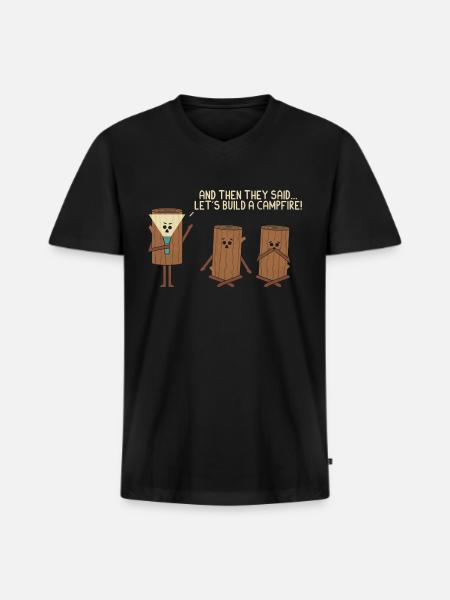 Campfire girl - Men's Premium Organic V-Neck T-Shirt - black
