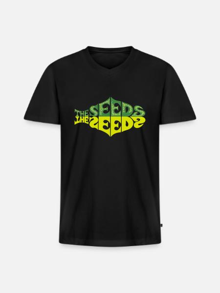 the seeds band logo - Men's Premium Organic V-Neck T-Shirt - black