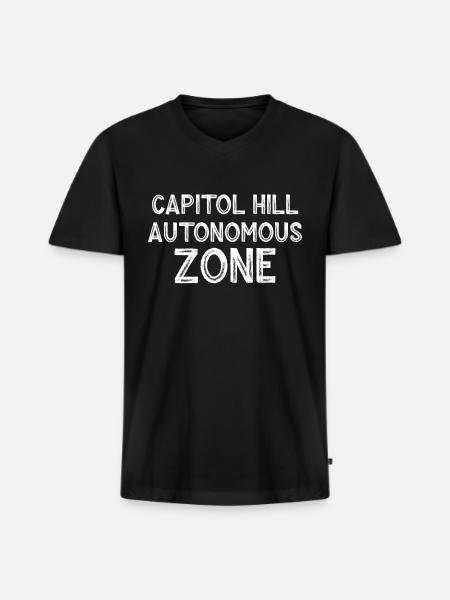 Capitol Hill Autonomous Zone - Men's Premium Organic V-Neck T-Shirt - black