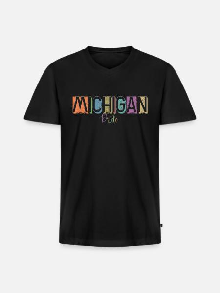 Michigan Home - Men's Premium Organic V-Neck T-Shirt - black