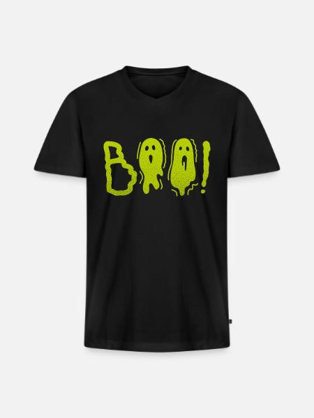 Boo - Men's Premium Organic V-Neck T-Shirt - black