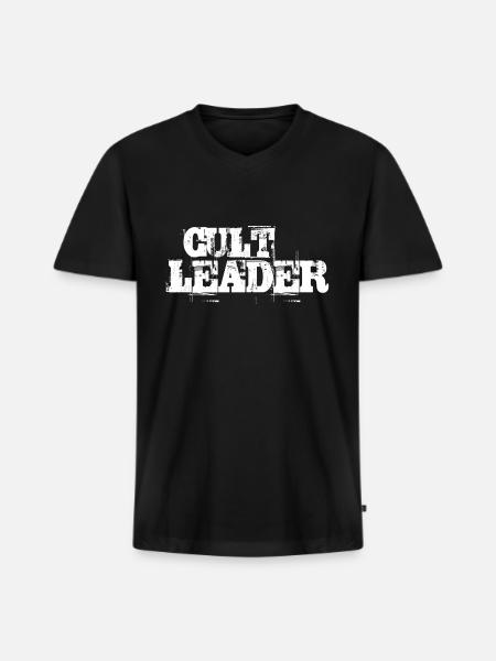 cult leader - Men's Premium Organic V-Neck T-Shirt - black