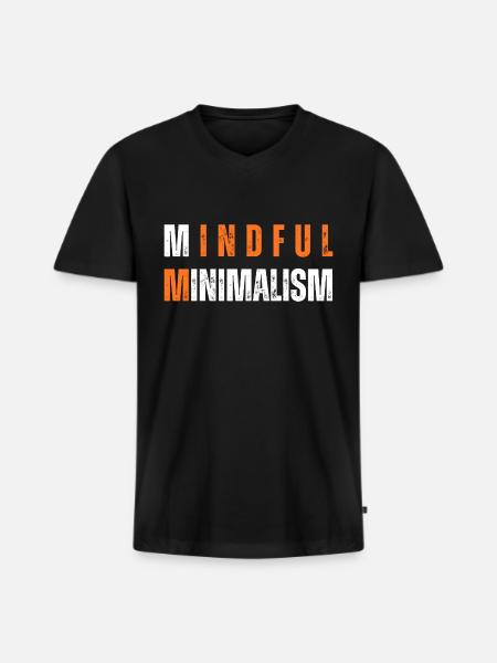 Mindful Minimalism - Men's Premium Organic V-Neck T-Shirt - black