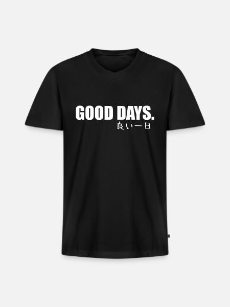 Good Days - Men's Premium Organic V-Neck T-Shirt - black