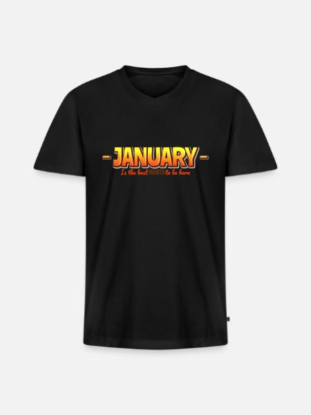JANUARY - Men's Premium Organic V-Neck T-Shirt - black