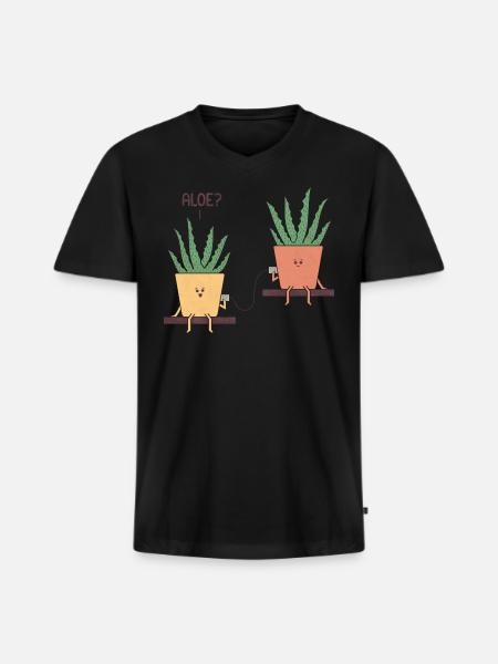 Aloe green - Men's Premium Organic V-Neck T-Shirt - black