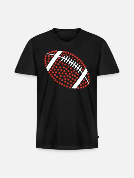 Dot American Football - Men's Premium Organic V-Neck T-Shirt - black
