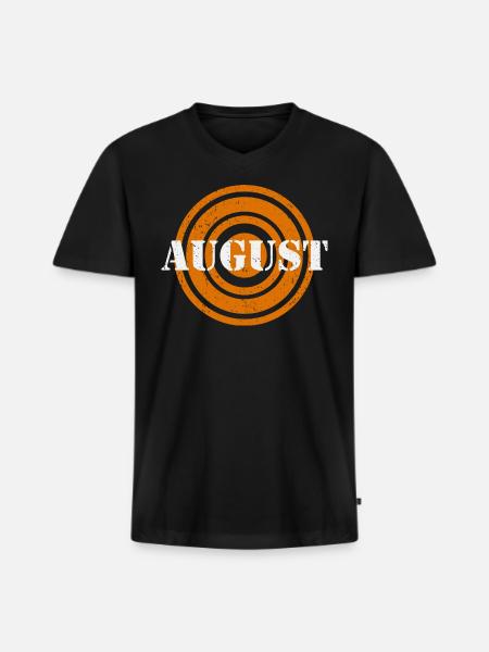 August Silver Word - Men's Premium Organic V-Neck T-Shirt - black