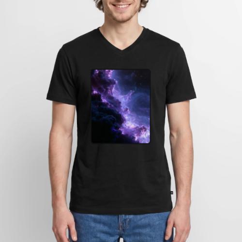 Purple Nebula Space Design - Men's Premium Organic V-Neck T-Shirt