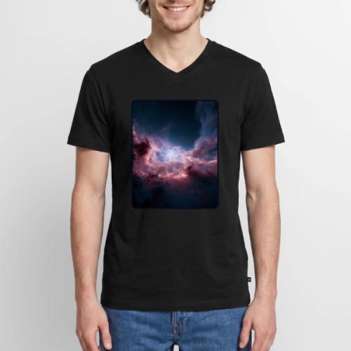 Radiant Cosmic Nebula Artwork - Men's Premium Organic V-Neck T-Shirt