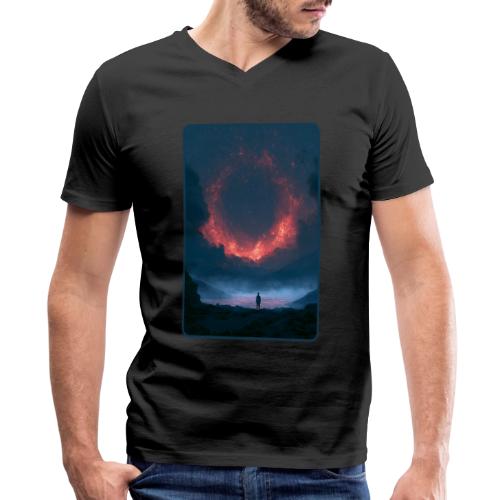 Supernova Reflection Space Scene - Men's Premium Organic V-Neck T-Shirt
