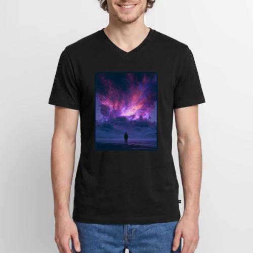 Cosmic Supernova Night Design - Men's Premium Organic V-Neck T-Shirt