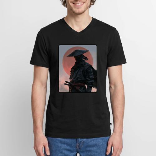 Ninja Warrior Under the Red Sun - Men's Premium Organic V-Neck T-Shirt