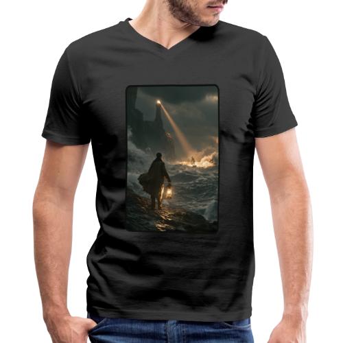 The Lone Lightkeeper's Beacon - Men's Premium Organic V-Neck T-Shirt