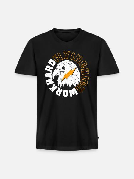 Flying High - Men's Premium Organic V-Neck T-Shirt - black