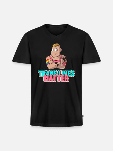 Trans Lives Matter - Men's Premium Organic V-Neck T-Shirt - black