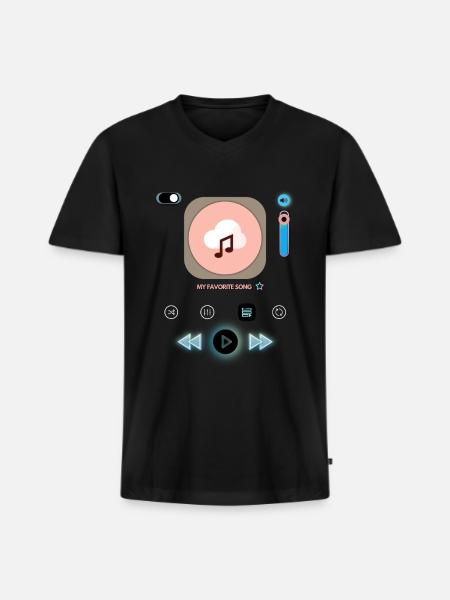 Pastel Music Cloud Icon - Men's Premium Organic V-Neck T-Shirt - black