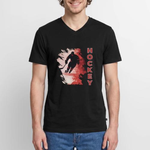 Hockey Fire - Men's Premium Organic V-Neck T-Shirt