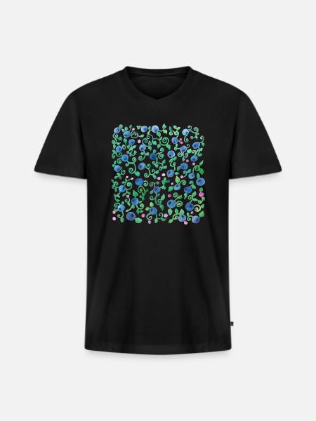 Blueberry Season - Men's Premium Organic V-Neck T-Shirt - black