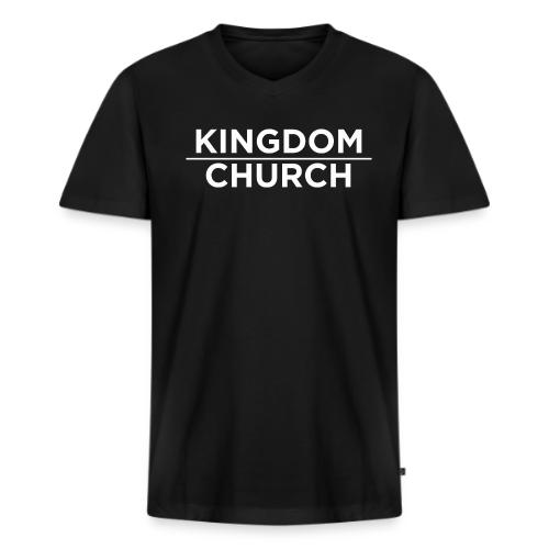 KingdomOverChurchWhite - Men's Premium Organic V-Neck T-Shirt