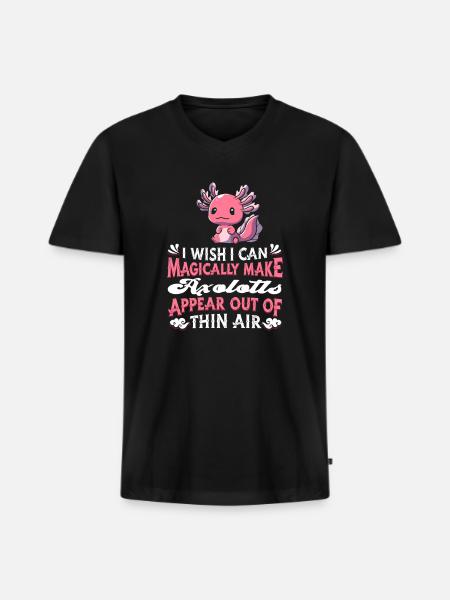 Axolotl Salamander - Men's Premium Organic V-Neck T-Shirt - black