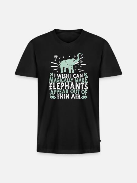 Elephant - Men's Premium Organic V-Neck T-Shirt - black