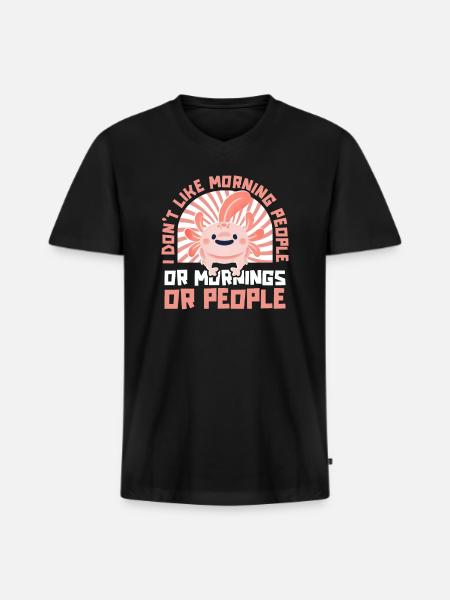 Axolotl Salamander - Men's Premium Organic V-Neck T-Shirt - black