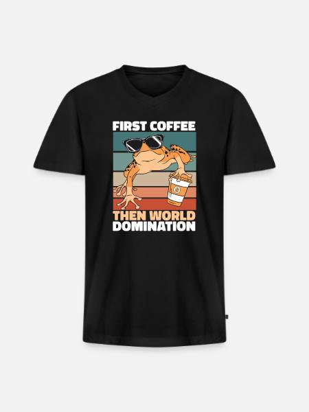Poison Frog Coffee Sunglasses - Men's Premium Organic V-Neck T-Shirt - black