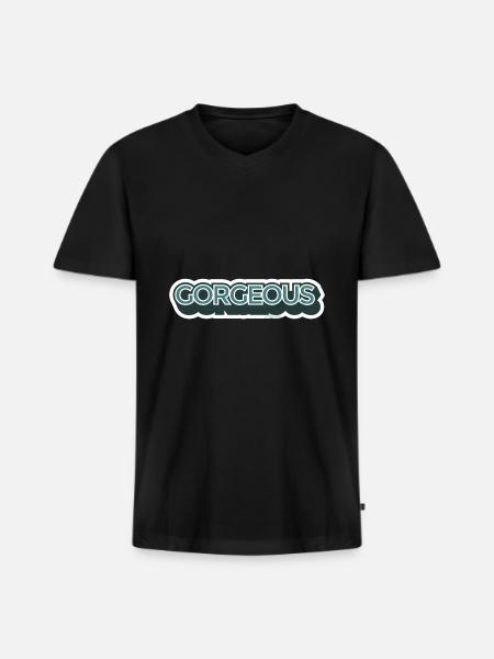 gorgeous - Men's Premium Organic V-Neck T-Shirt - black