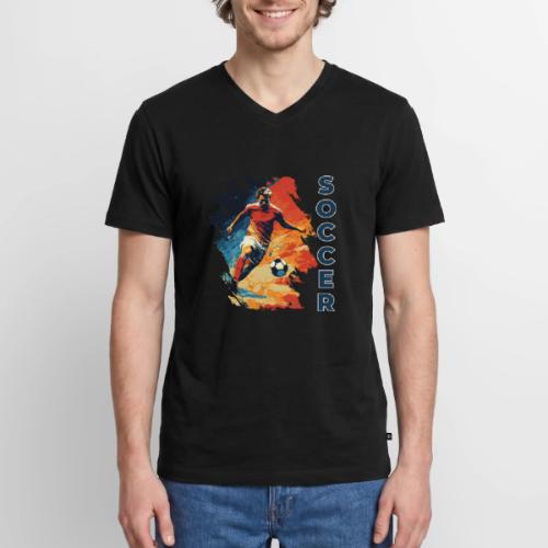 Soccer Action Pulse - Men's Premium Organic V-Neck T-Shirt