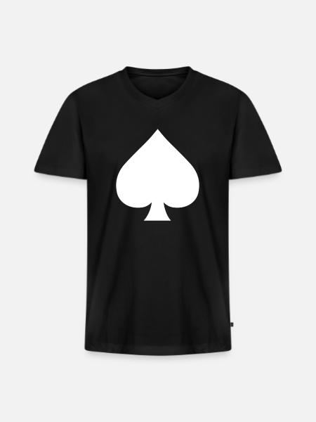 Spades - Men's Premium Organic V-Neck T-Shirt - black