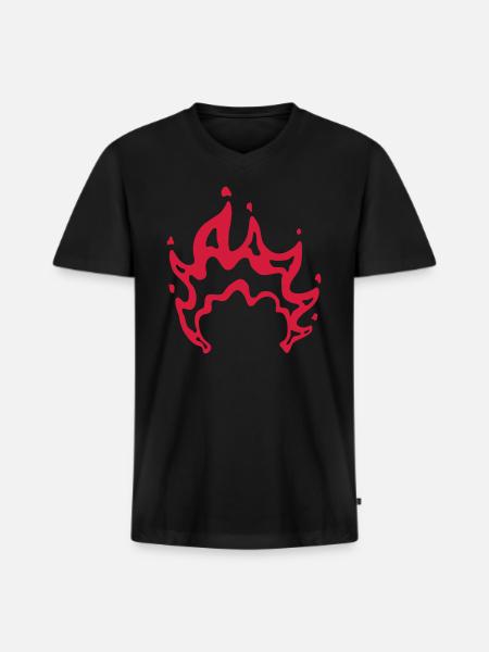 bonfire flames cool design - Men's Premium Organic V-Neck T-Shirt - black