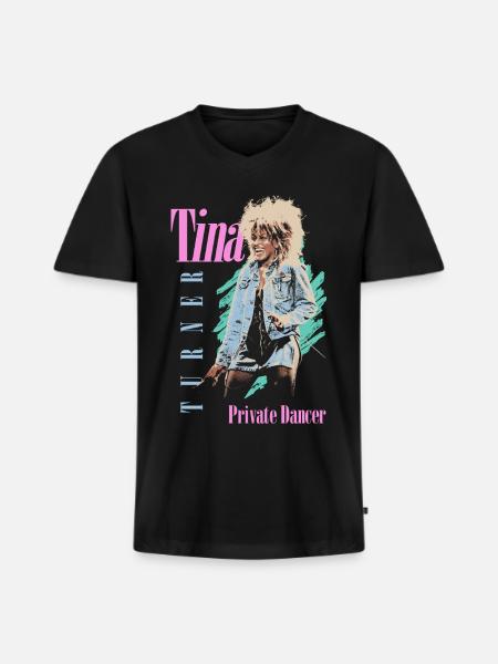 Tina Turner Private Dancer Design - Men's Premium Organic V-Neck T-Shirt - black