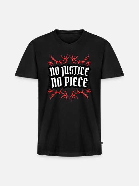 No justice no piece - Men's Premium Organic V-Neck T-Shirt - black