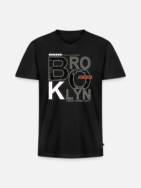 Basic T shirt - Men's Premium Organic V-Neck T-Shirt - black