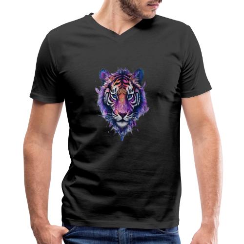 Mystic Violet Tiger - Men's Premium Organic V-Neck T-Shirt