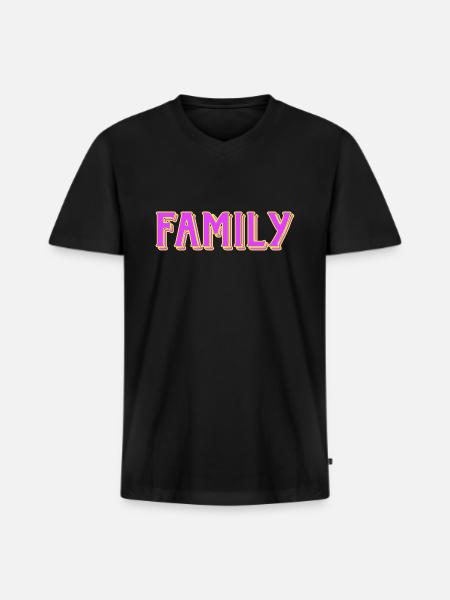 for family - Men's Premium Organic V-Neck T-Shirt - black