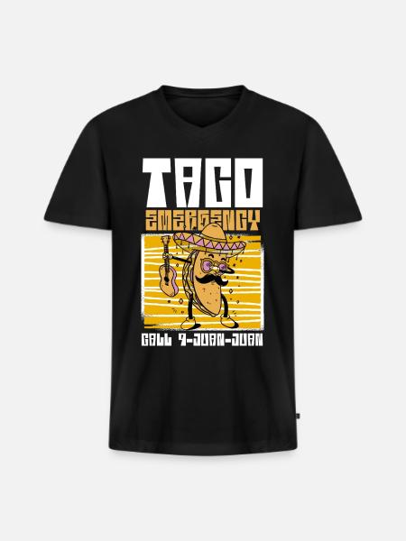 Taco Emergency Hero - Men's Premium Organic V-Neck T-Shirt - black