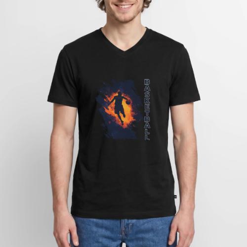Basketball Focus - Men's Premium Organic V-Neck T-Shirt